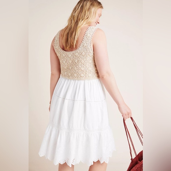 Anthropologie Beckett Crochet Eyelet Dress Size SP - Picture 4 of 7